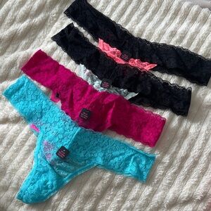 La SENZA Lace Panties Set - Black, Pink, Blue